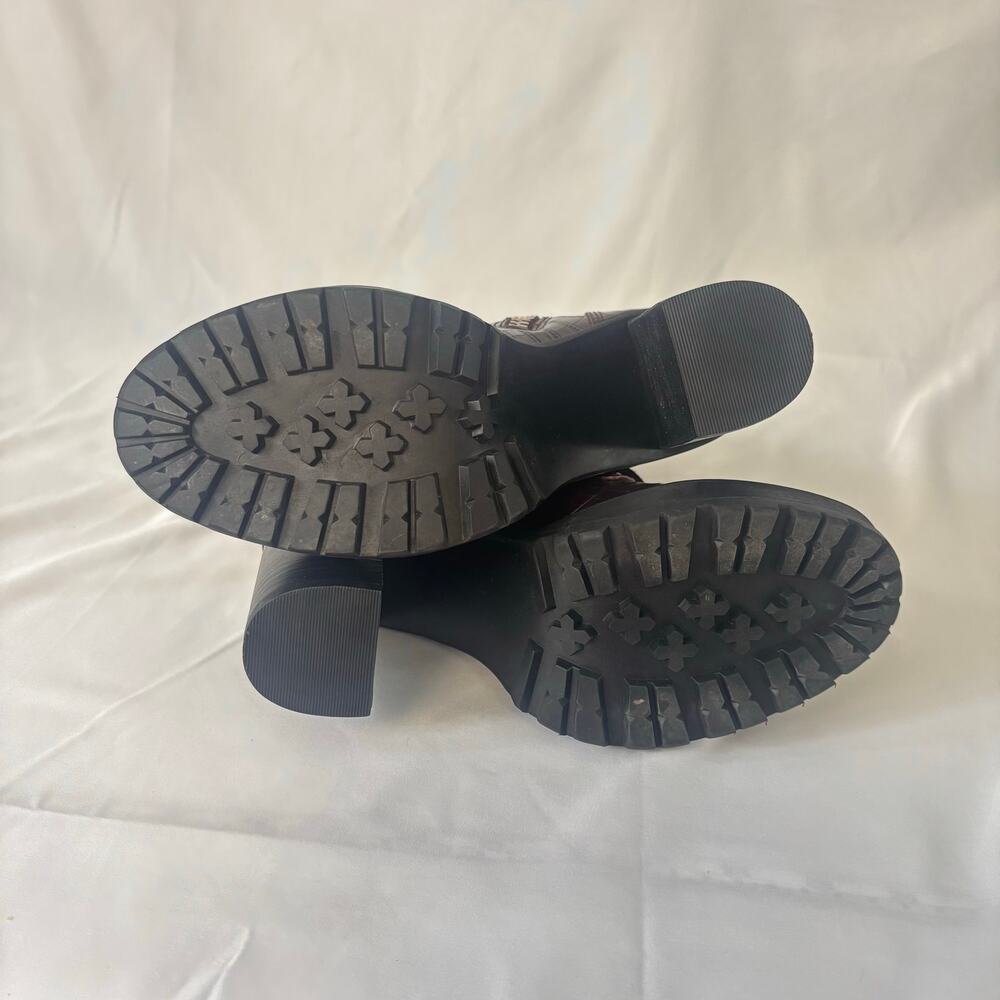 Winnie Harlow x Steve Madden LisaLove Croc Embossed Platform Lace-Up Boots 8.5 - Picture 8 of 10